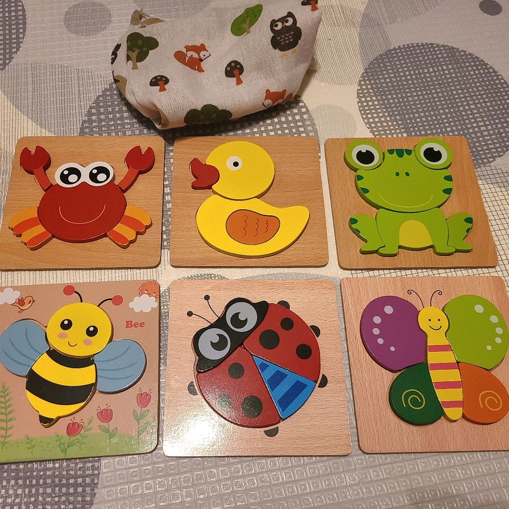 Wooden Toddler Puzzles Animals And Bugs